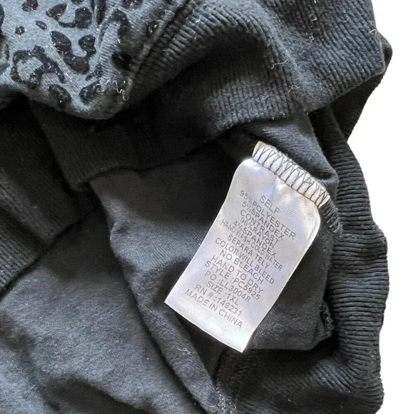 Kori America Black Velvet Leopard Print Sweater 1X - Picture 3 of 4